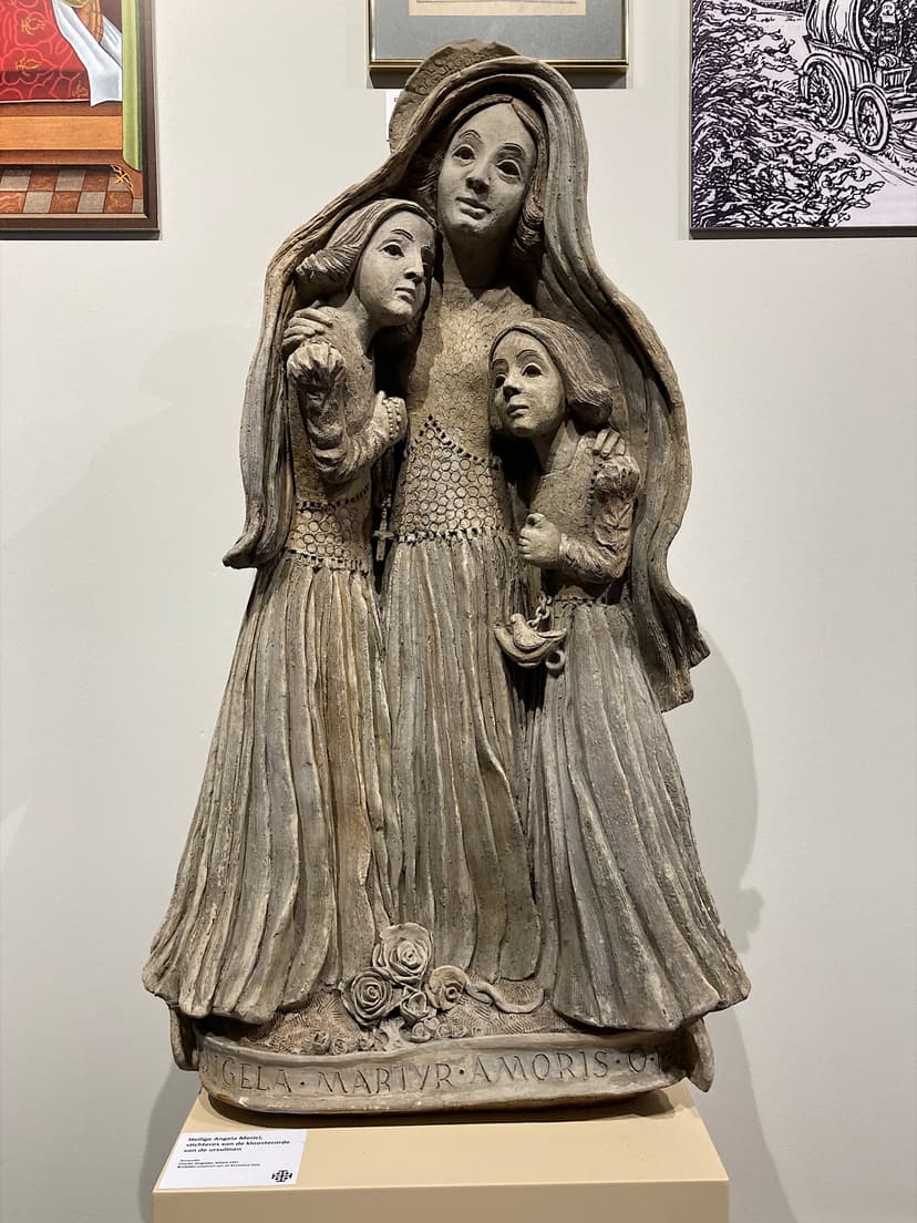 Saint Angela Merici terracotta portrait