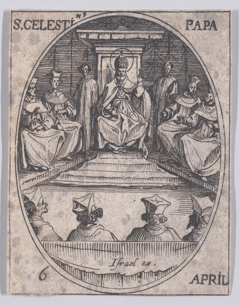 Saint Celestine I in a seventeenth-century devotional print