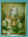 Saint Dymphna mosaic based on an old holy card