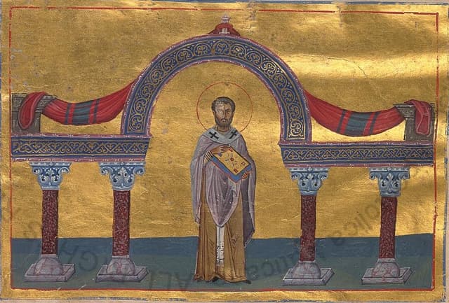 Saint Flavian of Constantinople from the Menologion of Basil II
