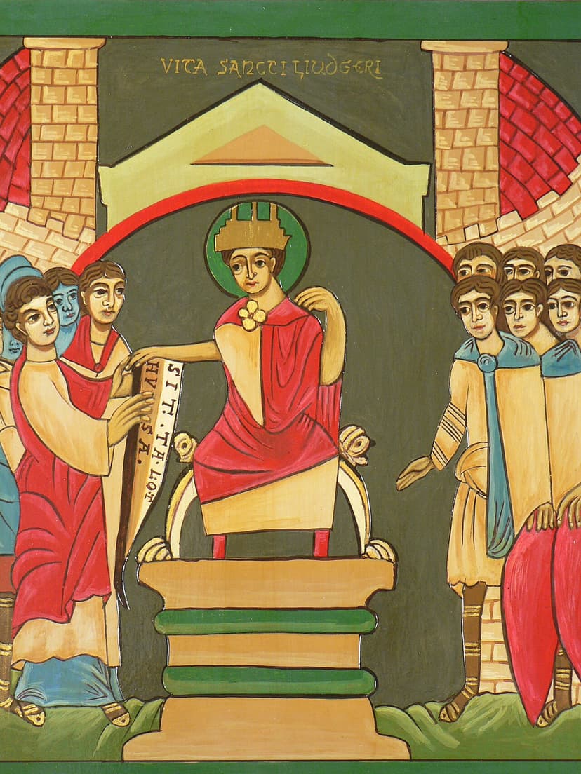 Devotional icon of the life of Saint Liudger