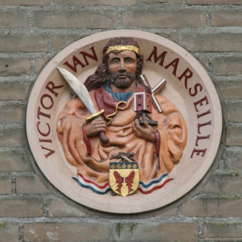 Painted relief of Saint Victor of Marseilles