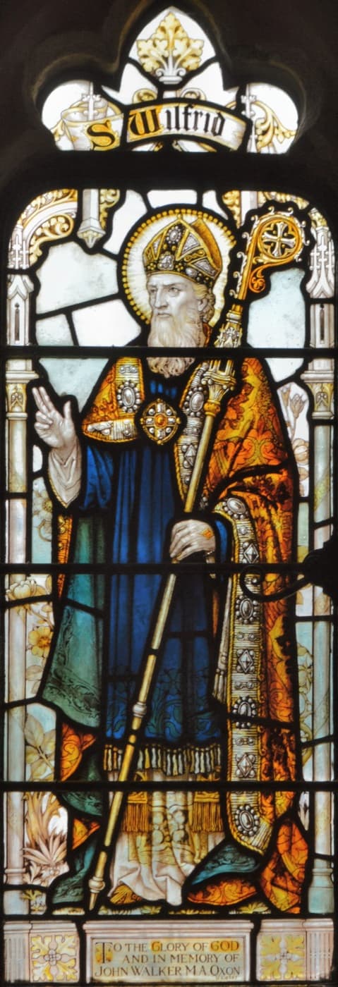 Stained-glass image of Saint Wilfrid of York