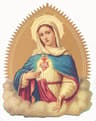 The Virgin Mary presenting her Immaculate Heart in a devotional image from a 19th-century missal