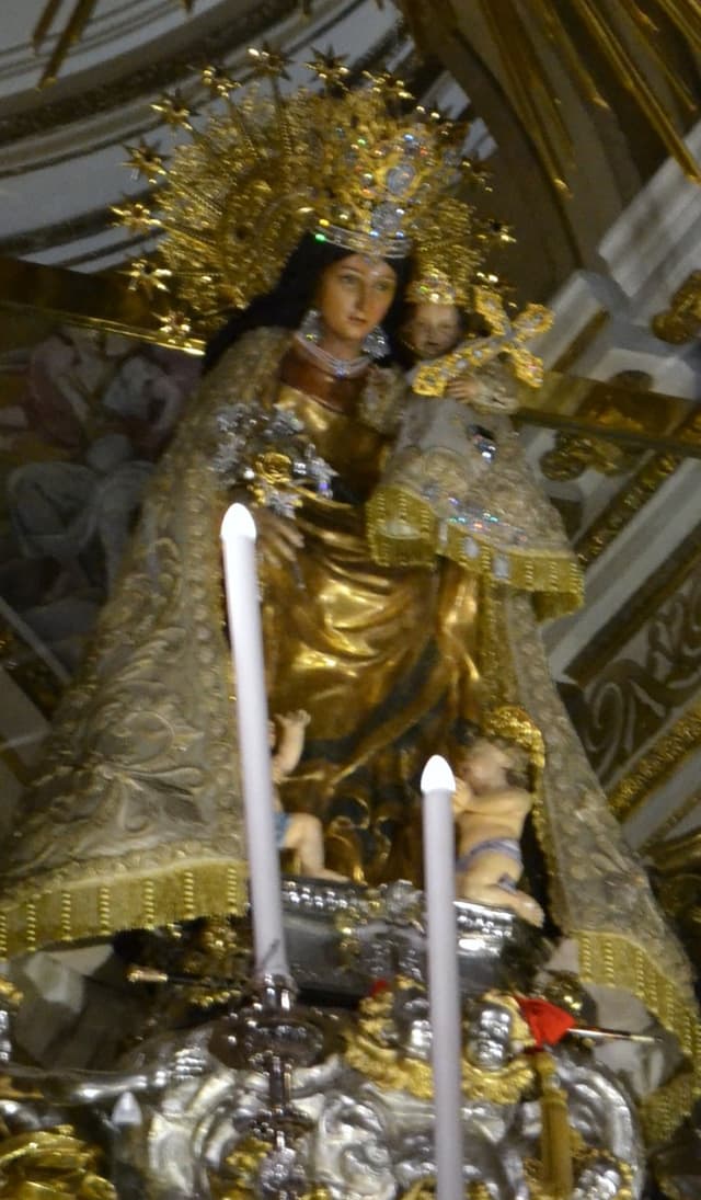 The statue of Our Lady of the Forsaken at her basilica in Valencia