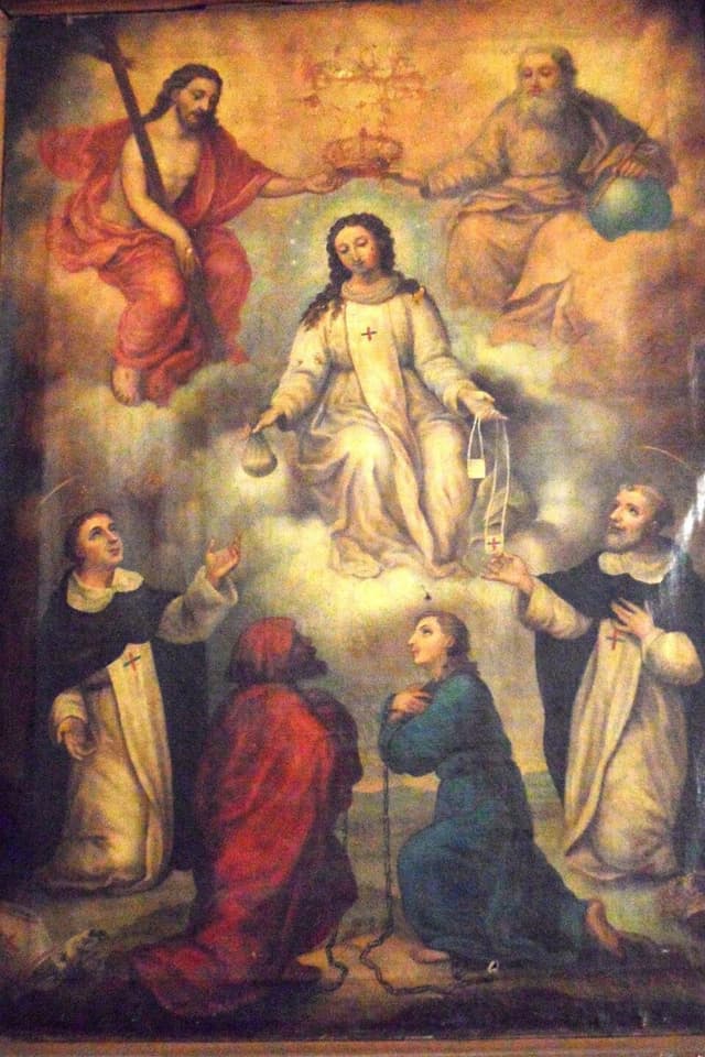 Our Lady of Good Remedy with two Trinitarian saints and the Holy Trinity