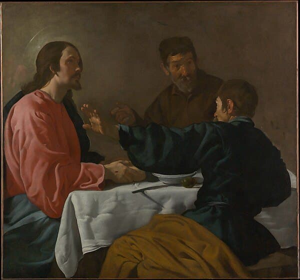 Christ breaking bread with the two disciples at Emmaus
