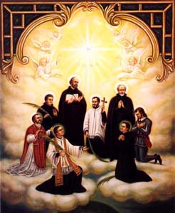 Holy card of the North American Martyrs