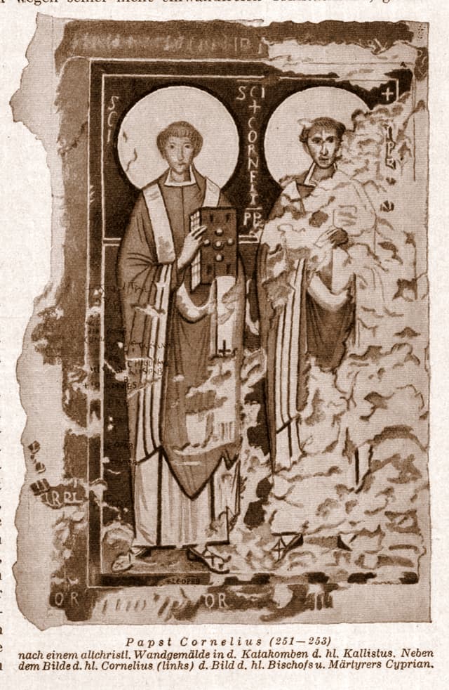 Saints Cornelius and Cyprian together in an early Christian image