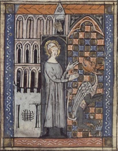 Medieval manuscript image of Saint Amand