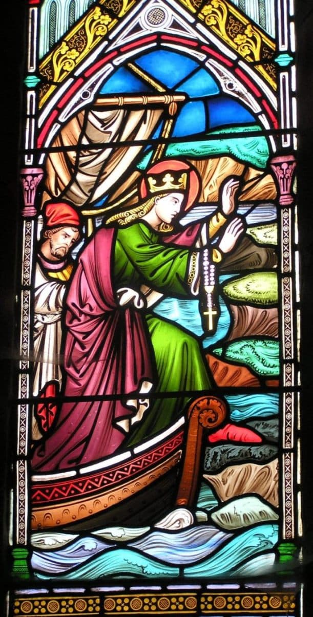 Stained-glass image of Saint Bega