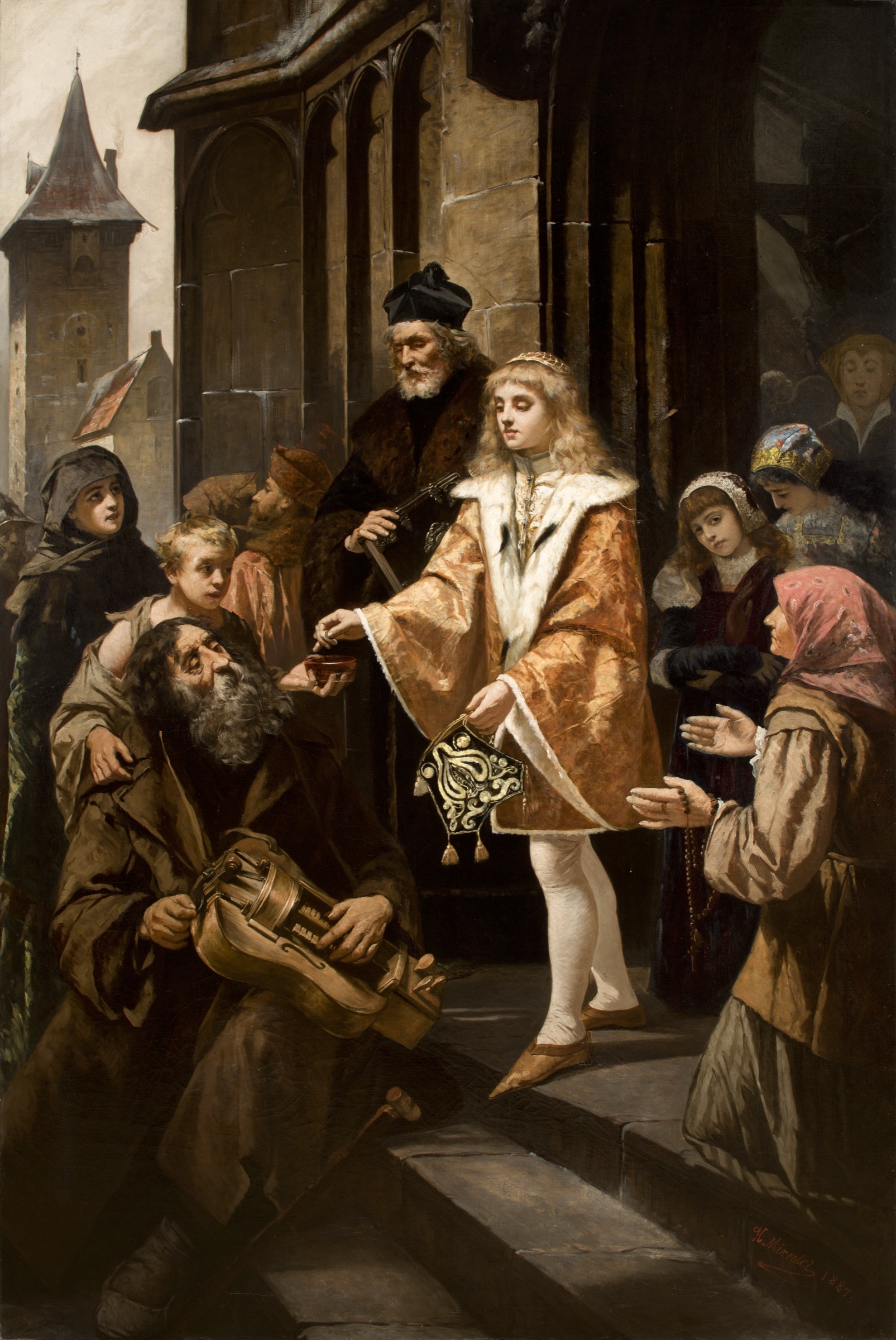 Saint Casimir giving alms by Kazimierz Mirecki