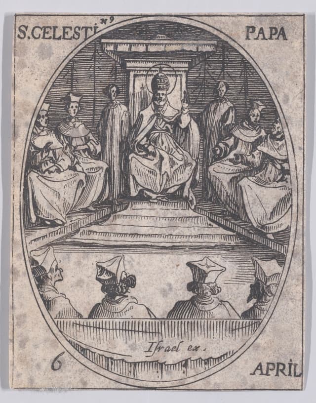 Saint Celestine I in a seventeenth-century devotional print