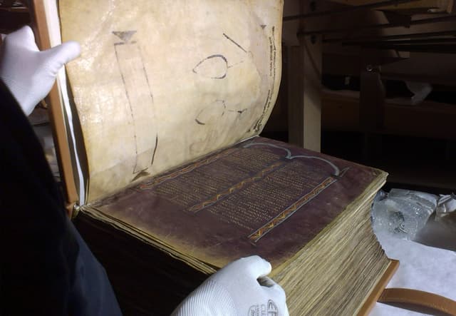 Codex Amiatinus manuscript associated with Saint Ceolfrid