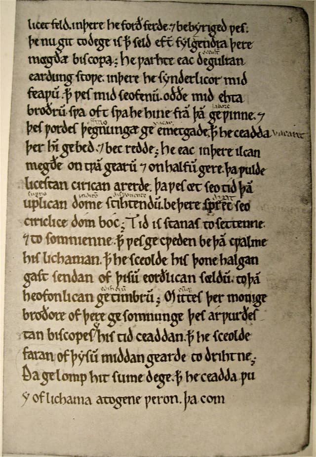 Medieval manuscript image from the life of Saint Chad