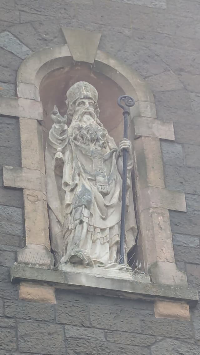 Statue of Saint Comgall at St. Comgall’s Church in Antrim