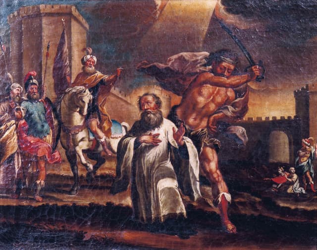 Martyrdom of Saint Eulogius of Cordova in a seventeenth-century Andalusian painting