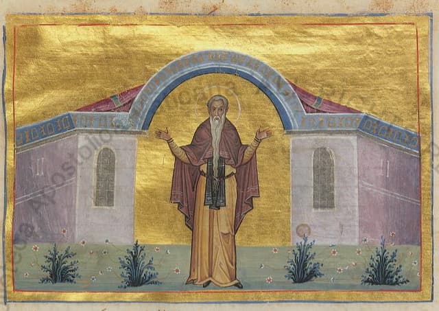 Saint Euthymius the Great from the Menologion of Basil II