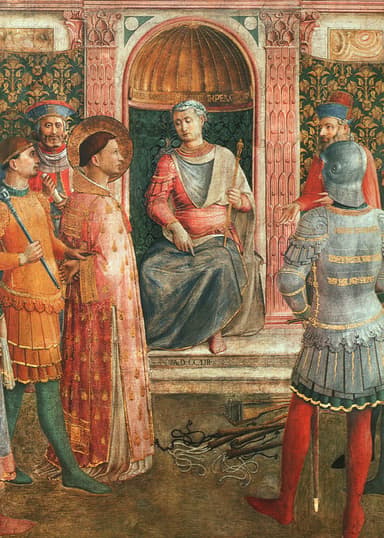 Saint Lawrence before Valerian by Fra Angelico