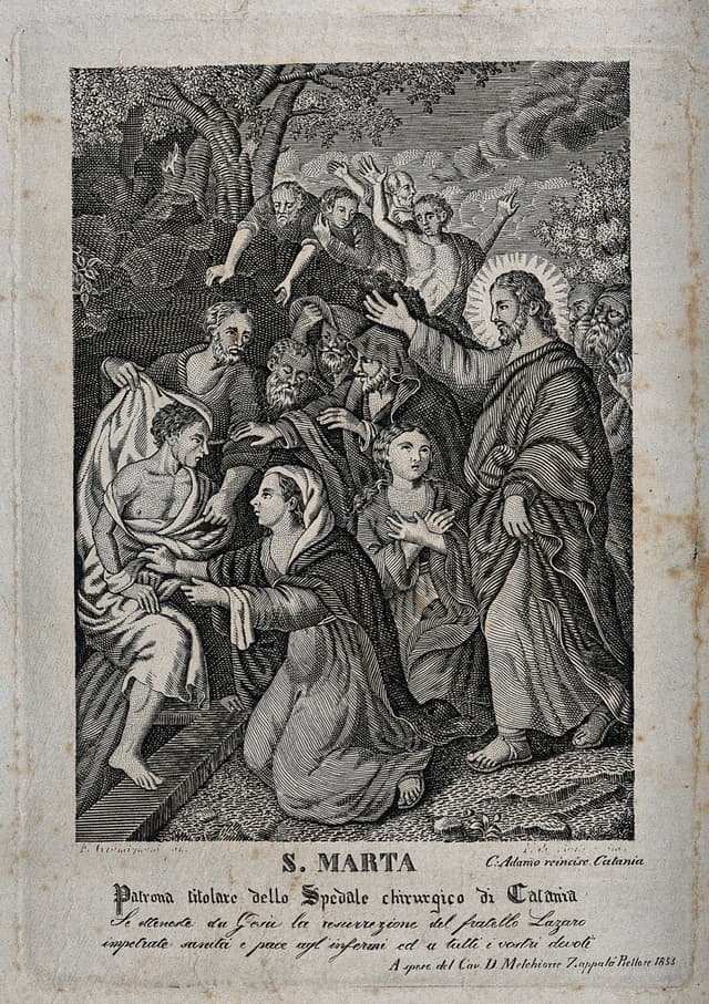 Saint Martha devotional engraving