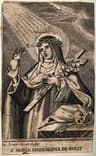Saint Mary Magdalen dei Pazzi devotional etching