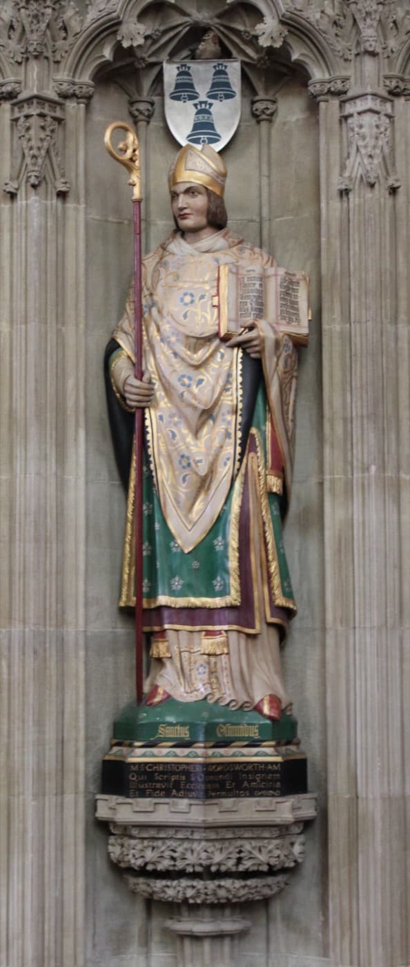 Colored statue of Saint Osmund of Salisbury