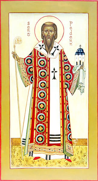 Modern devotional icon of Saint Padarn