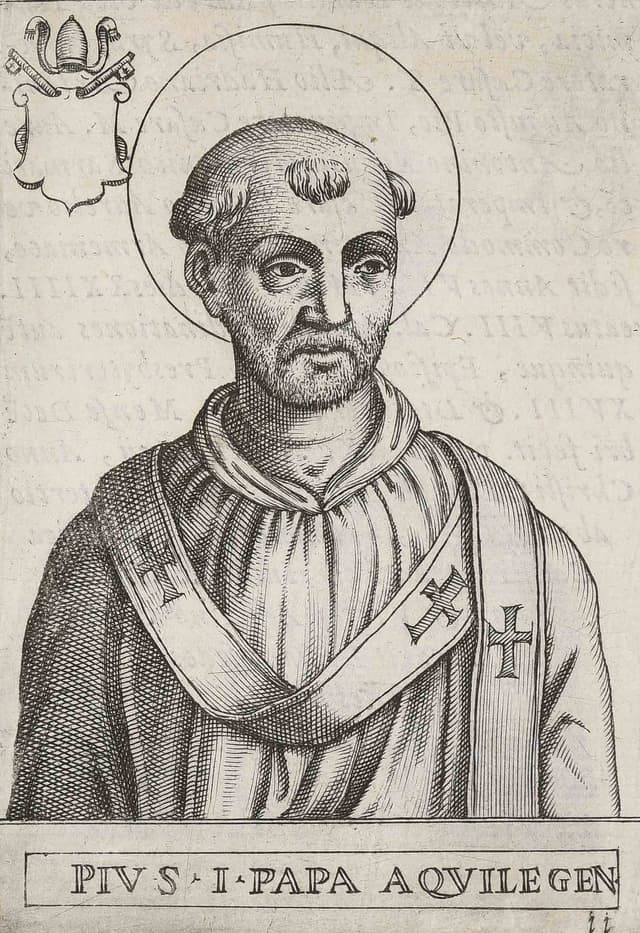 Engraved portrait of Pope Saint Pius I