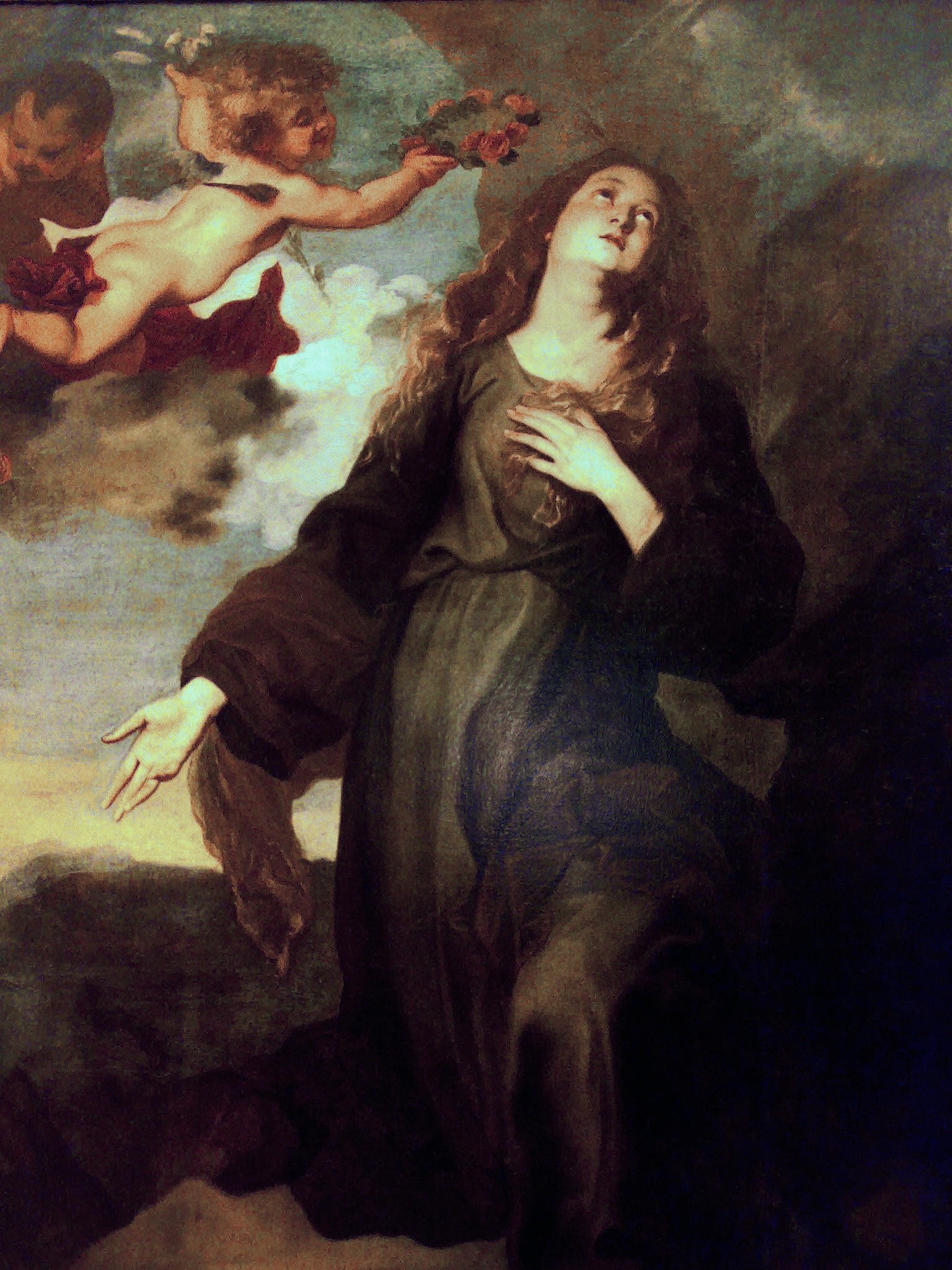 Saint Rosalia crowned by angels by Anthony van Dyck