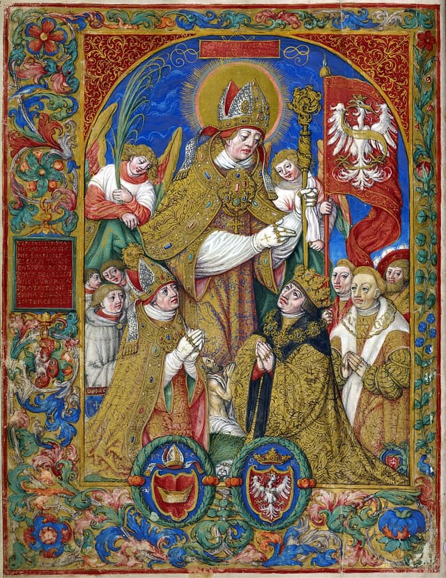 Saint Stanislaus of Kraków in an illumination by Stanisław Samostrzelnik