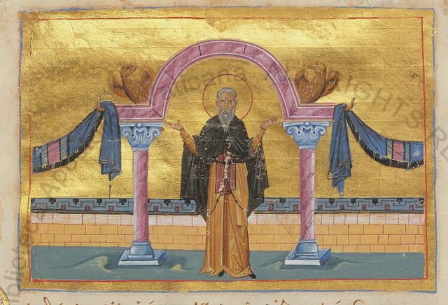 Saint Theodosius the Cenobiarch from the Menologion of Basil II