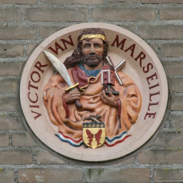 Painted relief of Saint Victor of Marseilles