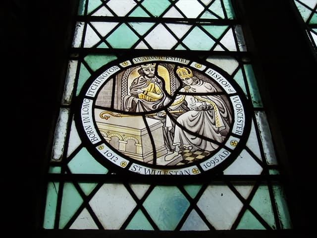 Stained glass image of Saint Wulfstan of Worcester