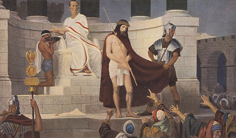 Traditional illustration for Station 1: Jesus Is Condemned to Death
