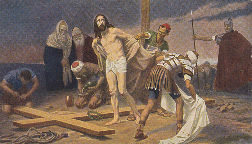 Traditional illustration for Station 10: Jesus Is Stripped of His Garments