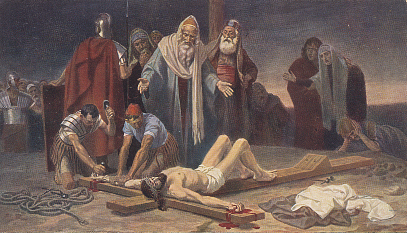 Traditional illustration for Station 11: Jesus Is Nailed to the Cross
