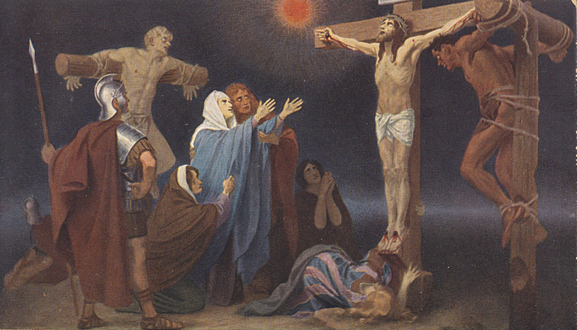 Traditional illustration for Station 12: Jesus Dies on the Cross