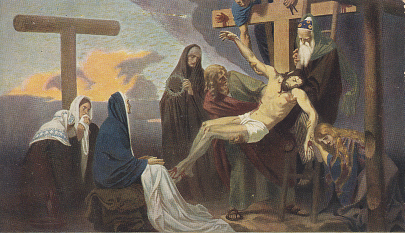 Traditional illustration for Station 13: Jesus Is Taken Down from the Cross